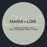 Adesivo Elegante Sage Green Pink Weded Monogrammed<br><div class="desc">Marcas de Favoritos Monogramas para Casamento</div>