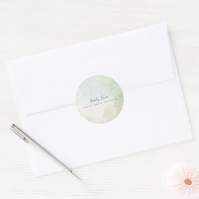 Adesivo Elegante Sage Green Watercolor (Envelope)