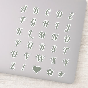 Adesivo Elegante - Sage - Letra Maiúscula Alphabet