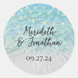 Adesivo Elegante Sandy Beach Sea Glass Script