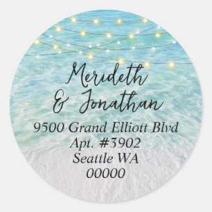 Adesivo Elegante Sandy Beach Sea Glass Script