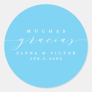 ADESIVO ELEGANTE SCRIPT MUCHAS GRACIAS OBRIGADO, STICKER