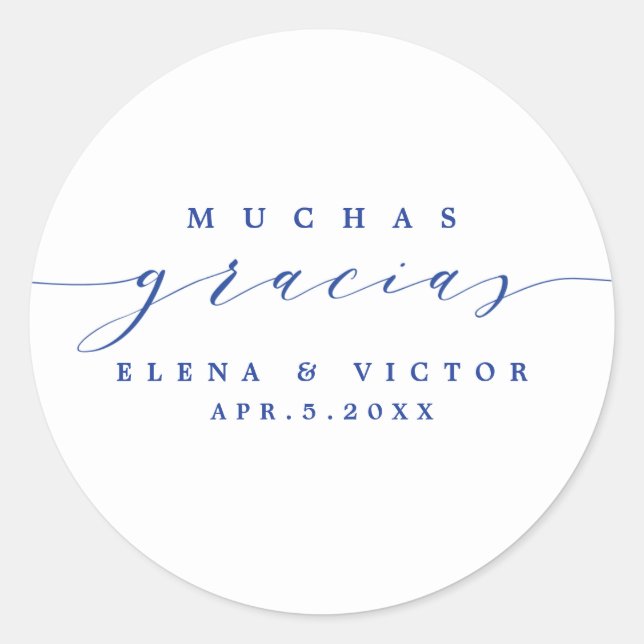ADESIVO ELEGANTE SCRIPT MUCHAS GRACIAS | OBRIGADO, STICKER (Frente)