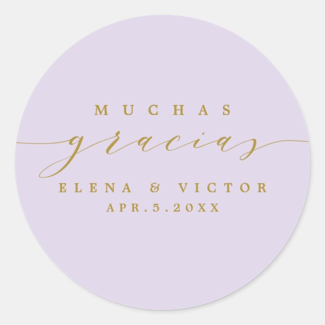 ADESIVO ELEGANTE SCRIPT MUCHAS GRACIAS | OBRIGADO, STICKER (Frente)