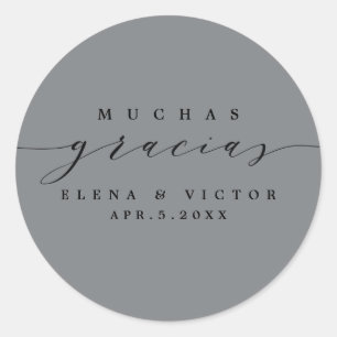 ADESIVO ELEGANTE SCRIPT MUCHAS GRACIAS OBRIGADO, STICKER