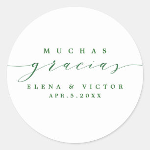ADESIVO ELEGANTE SCRIPT MUCHAS GRACIAS OBRIGADO, STICKER