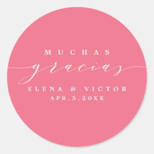 ADESIVO ELEGANTE SCRIPT MUCHAS GRACIAS OBRIGADO, STICKER