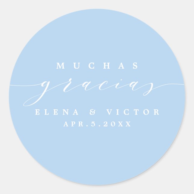 ADESIVO ELEGANTE SCRIPT MUCHAS GRACIAS | OBRIGADO, STICKER (Frente)