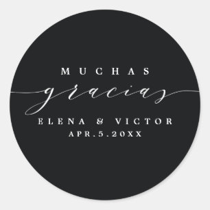 ADESIVO ELEGANTE SCRIPT MUCHAS GRACIAS   OBRIGADO, STICKER