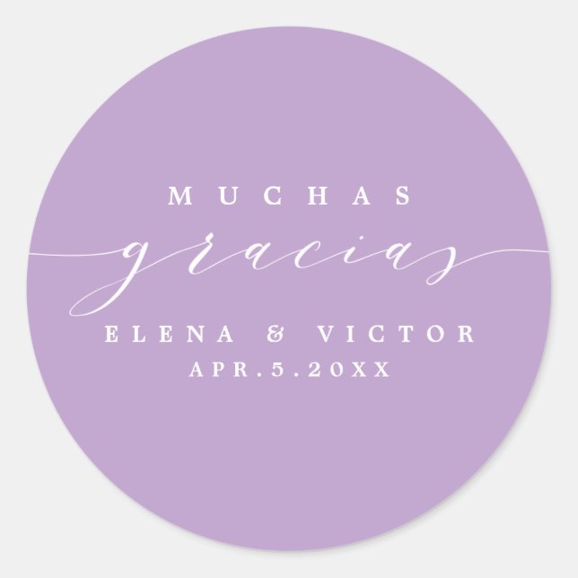 ADESIVO ELEGANTE SCRIPT MUCHAS GRACIAS | OBRIGADO, STICKER (Frente)