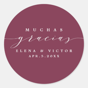 ADESIVO ELEGANTE SCRIPT MUCHAS GRACIAS   OBRIGADO, STICKER