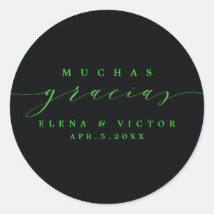 ADESIVO ELEGANTE SCRIPT MUCHAS GRACIAS OBRIGADO, STICKER