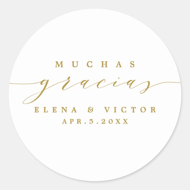 ADESIVO ELEGANTE SCRIPT MUCHAS GRACIAS | OBRIGADO, STICKER (Frente)