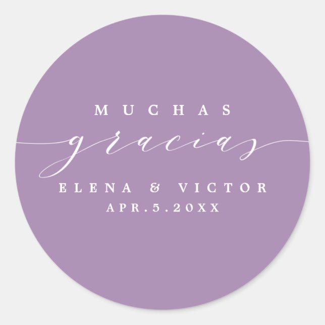ADESIVO ELEGANTE SCRIPT MUCHAS GRACIAS | OBRIGADO, STICKER (Frente)