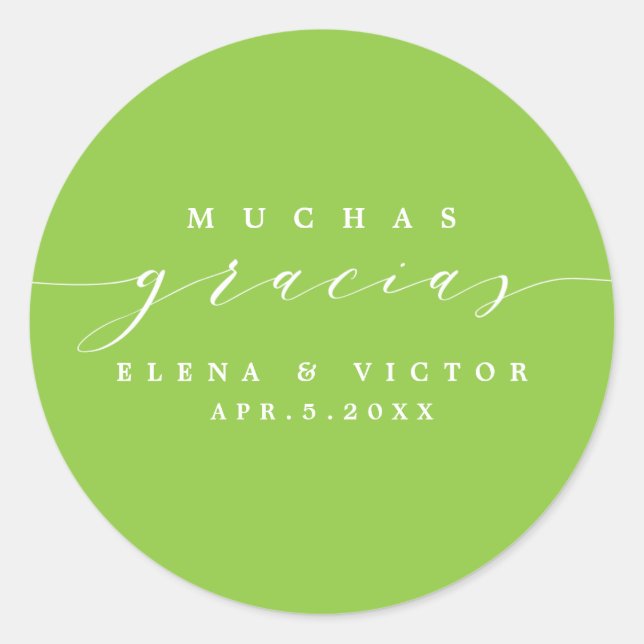 ADESIVO ELEGANTE SCRIPT MUCHAS GRACIAS | OBRIGADO, STICKER (Frente)