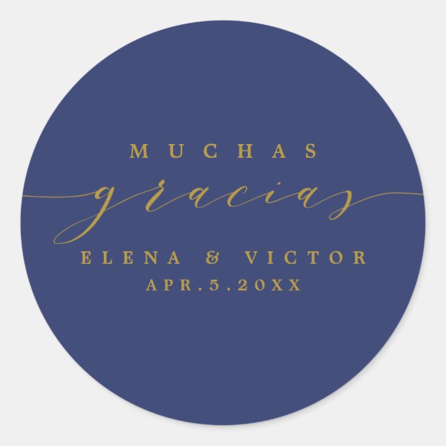 ADESIVO ELEGANTE SCRIPT MUCHAS GRACIAS | OBRIGADO, STICKER (Frente)