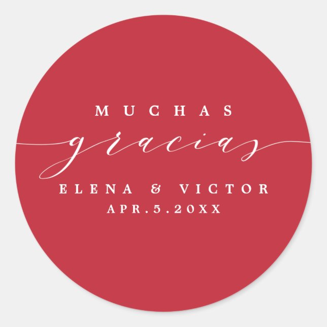ADESIVO ELEGANTE SCRIPT MUCHAS GRACIAS | OBRIGADO, STICKER (Frente)