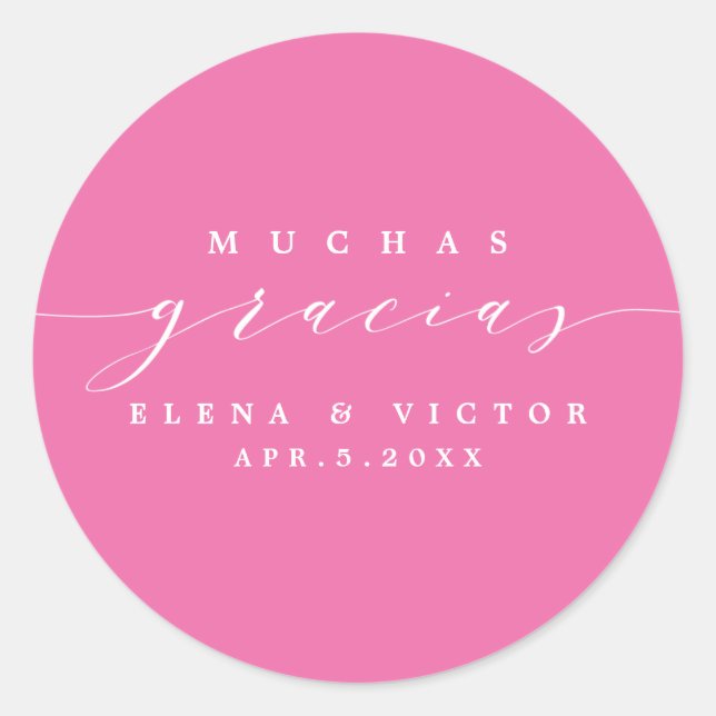 ADESIVO ELEGANTE SCRIPT MUCHAS GRACIAS | OBRIGADO, STICKER (Frente)