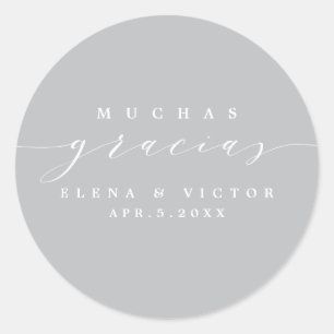 ADESIVO ELEGANTE SCRIPT MUCHAS GRACIAS   OBRIGADO, STICKER