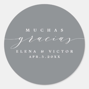 ADESIVO ELEGANTE SCRIPT MUCHAS GRACIAS   OBRIGADO, STICKER
