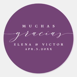 ADESIVO ELEGANTE SCRIPT MUCHAS GRACIAS OBRIGADO, STICKER