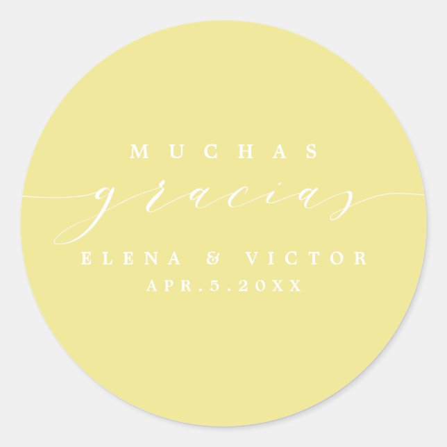 ADESIVO ELEGANTE SCRIPT MUCHAS GRACIAS | OBRIGADO, STICKER (Frente)