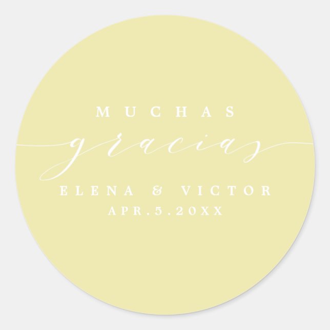 ADESIVO ELEGANTE SCRIPT MUCHAS GRACIAS | OBRIGADO, STICKER (Frente)