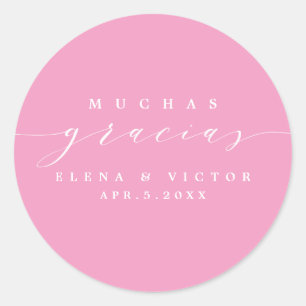 ADESIVO ELEGANTE SCRIPT MUCHAS GRACIAS   OBRIGADO, STICKER
