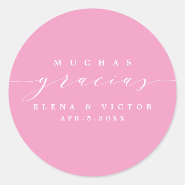 ADESIVO ELEGANTE SCRIPT MUCHAS GRACIAS | OBRIGADO, STICKER (Frente)