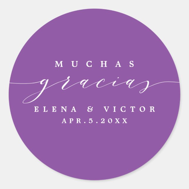 ADESIVO ELEGANTE SCRIPT MUCHAS GRACIAS | OBRIGADO, STICKER (Frente)