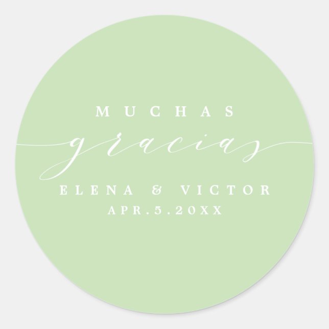 ADESIVO ELEGANTE SCRIPT MUCHAS GRACIAS | OBRIGADO, STICKER (Frente)