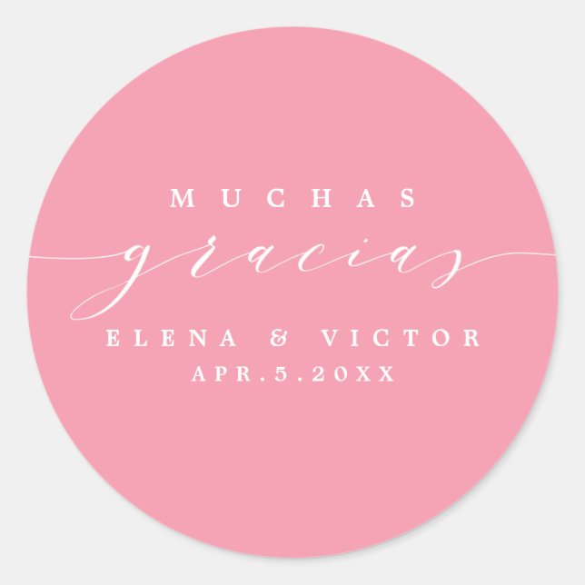 ADESIVO ELEGANTE SCRIPT MUCHAS GRACIAS | OBRIGADO, STICKER (Frente)