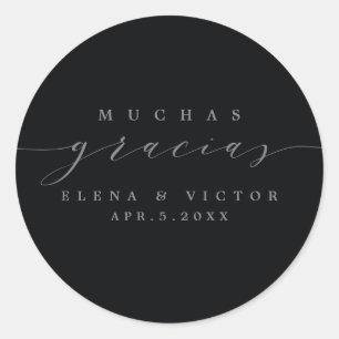 ADESIVO ELEGANTE SCRIPT MUCHAS GRACIAS   OBRIGADO, STICKER