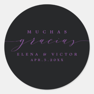 ADESIVO ELEGANTE SCRIPT MUCHAS GRACIAS   OBRIGADO, STICKER