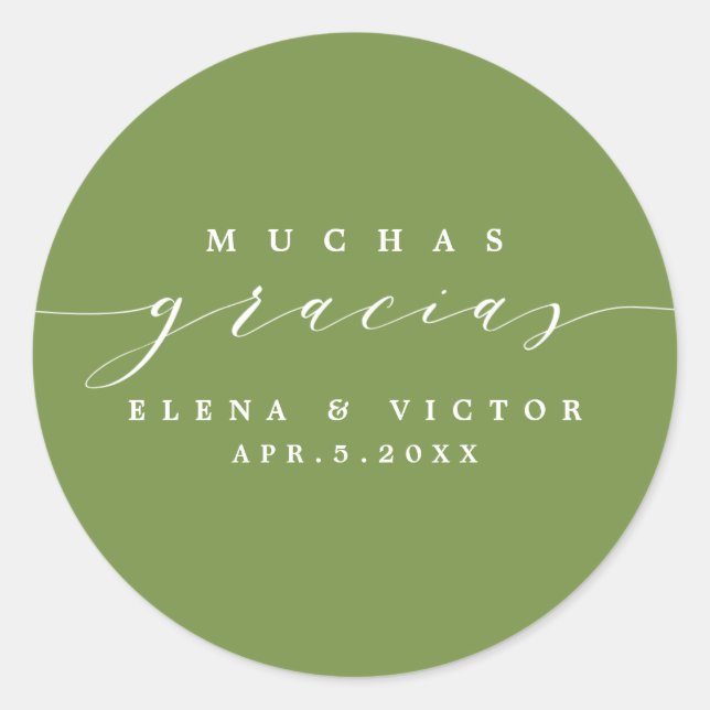 ADESIVO ELEGANTE SCRIPT MUCHAS GRACIAS | OBRIGADO, STICKER (Frente)