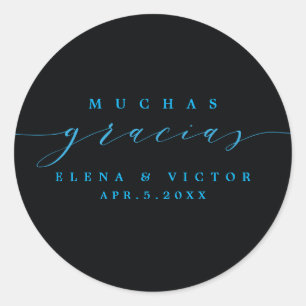 ADESIVO ELEGANTE SCRIPT MUCHAS GRACIAS OBRIGADO, STICKER