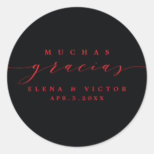 ADESIVO ELEGANTE SCRIPT MUCHAS GRACIAS OBRIGADO, STICKER