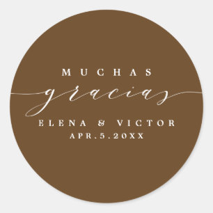 ADESIVO ELEGANTE SCRIPT MUCHAS GRACIAS OBRIGADO, STICKER