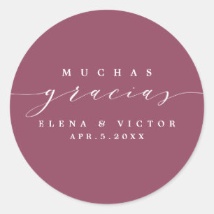 ADESIVO ELEGANTE SCRIPT MUCHAS GRACIAS   OBRIGADO, STICKER