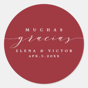 ADESIVO ELEGANTE SCRIPT MUCHAS GRACIAS   OBRIGADO, STICKER