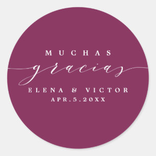 ADESIVO ELEGANTE SCRIPT MUCHAS GRACIAS   OBRIGADO, STICKER