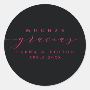 ADESIVO ELEGANTE SCRIPT MUCHAS GRACIAS   OBRIGADO, STICKER