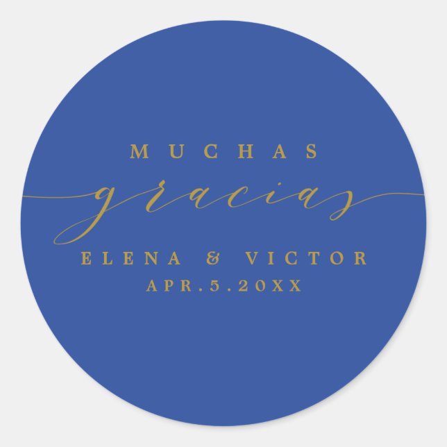 ADESIVO ELEGANTE SCRIPT MUCHAS GRACIAS | OBRIGADO, STICKER (Frente)