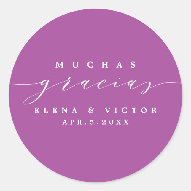 ADESIVO ELEGANTE SCRIPT MUCHAS GRACIAS | OBRIGADO, STICKER (Frente)