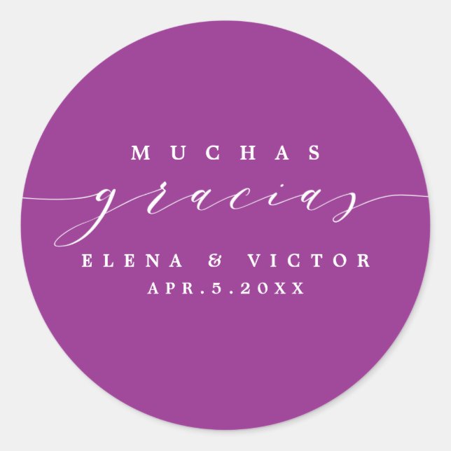 ADESIVO ELEGANTE SCRIPT MUCHAS GRACIAS | OBRIGADO, STICKER (Frente)