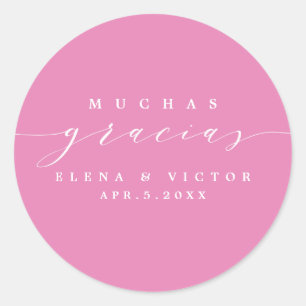 ADESIVO ELEGANTE SCRIPT MUCHAS GRACIAS OBRIGADO, STICKER