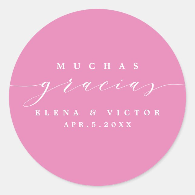 ADESIVO ELEGANTE SCRIPT MUCHAS GRACIAS | OBRIGADO, STICKER (Frente)