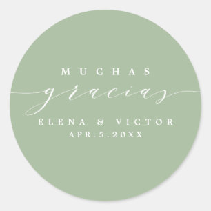 ADESIVO ELEGANTE SCRIPT MUCHAS GRACIAS OBRIGADO, STICKER