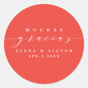 ADESIVO ELEGANTE SCRIPT MUCHAS GRACIAS   OBRIGADO, STICKER