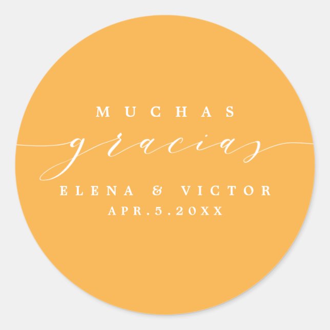ADESIVO ELEGANTE SCRIPT MUCHAS GRACIAS | OBRIGADO, STICKER (Frente)